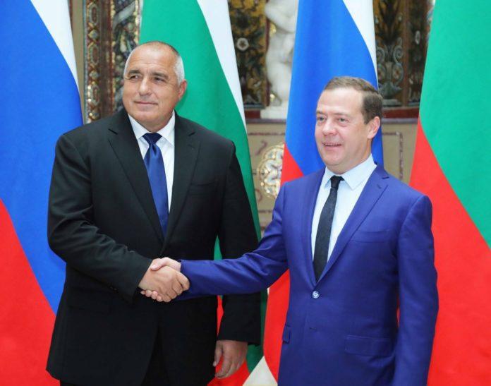Премиерите на България и Русия, Бойко Борисов и Дмитрий Медведев, при посещението на Борисов в Москва 2018 г. Снимка: пресцентър Министерски съвет.
