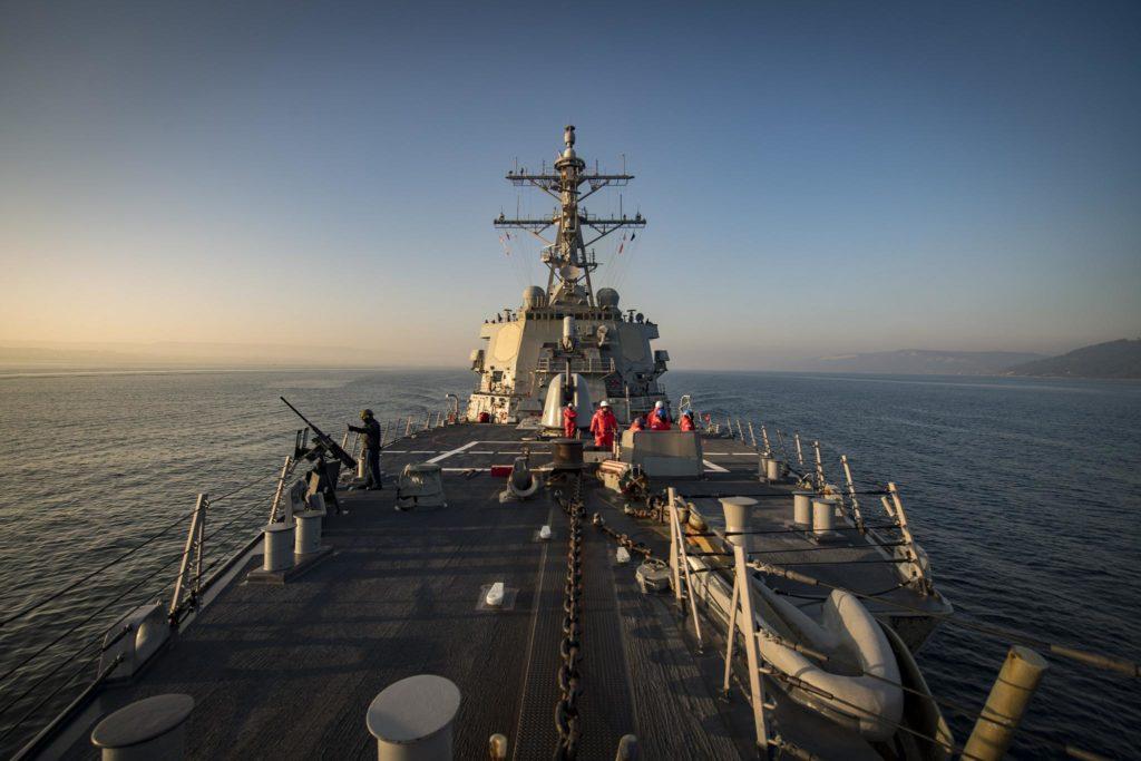 "Доналд Кук" преминава през Дарданелите, 19 февруари, 2019 г. Снимка: U.S. 6th Fleet