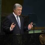 Президентът на Украйна Петро Порошенко пред ООН. Снимка: UN Photo