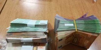 Част от конфискуваната валута. Снимка: пресцентър Агенция Митници