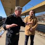 Директорът на ГД “Пожарна безопасност и защита на населението“ Николай Николов и окръжният прокурор на Пловдив Румен Попов посетиха жп гарата в Пловдив. Снимка: МВР