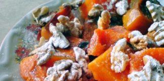 Печена тиква с орехи