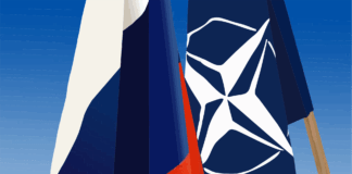 Знамена на НАТО и Русия