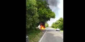 Автомобил се е самозапалил