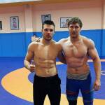 Кирил Милов с Артур Алексанян след изнурителните тренировки. Снимка: БФ Борба