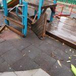 Разрушената площадка. Снимка: Фейсбук, Тони Димитрова