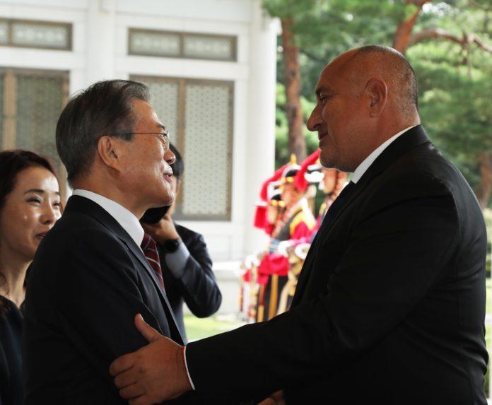 Премиерът Бойко Борисов и президентът Мун Дже-ин