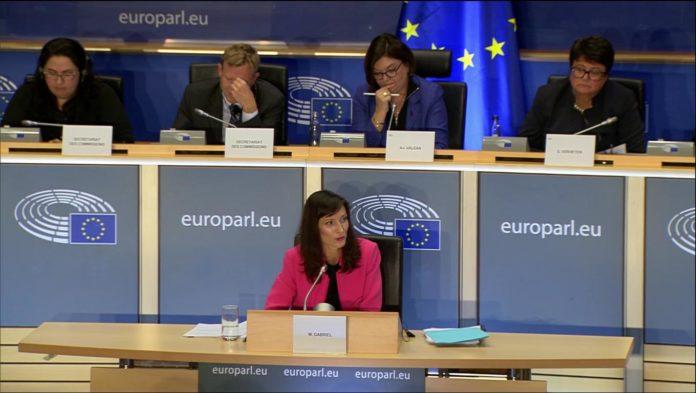 Изслушването на Мария Габриел пред Европейския парламент. Снимка: скрийншот EPTV