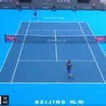 Срещата между Димитров и Рубльов в Пекин. Снимка: скрийншот Tennis TV