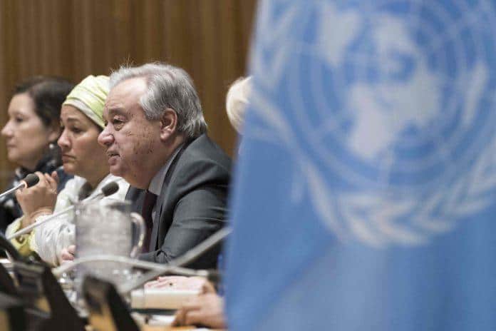 Антонио Гутереш по време на среща в ООН. Снимка: UN Photo