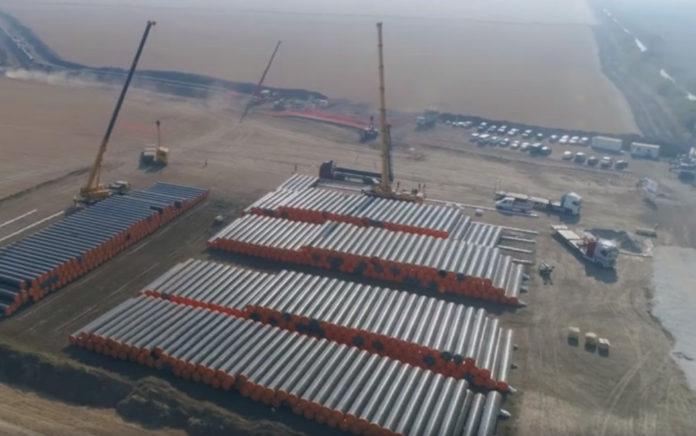 Откритото трасе за изграждане на газопровода