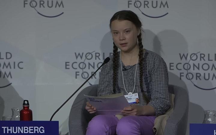 Шведската активистка за климата по време на пропалестинска демонстрация в