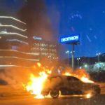 Автомобил се запали на Околовръстното шосе в София