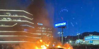 Автомобил се запали на Околовръстното шосе в София