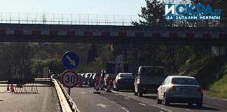 Опашка от автомобили на КПП Бургас - Созопол