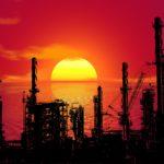 Добиване на нефт, залез.