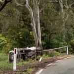 Преобърнат автомобил