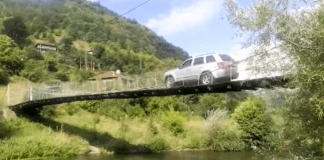 Въжен мост за коли в Своге