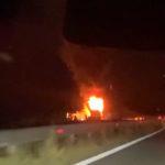 Автобус изгоря на магистрала Тракия