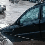 Пропаднала кола в Пловдив. Снимка: Скрийншот от репортаж на "NOVA".