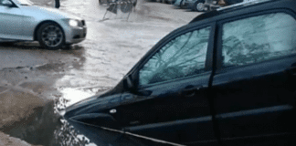 Пропаднала кола в Пловдив. Снимка: Скрийншот от репортаж на "NOVA".