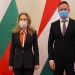 Марияна Николова и Петер Сиярто