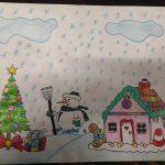 Коледна рисунка в БДЖ. Снимка: Слави Михайлов, Фейсбук.