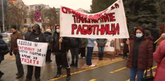 Протест на кондукторите във Варна. Снимка: Скрийншот от репортаж на БНТ.