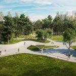 Скица на продължението на новия парк в кв. "Казански". Снимка: Община Стара Загора, Фейсбук.