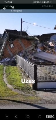 Разрушения след земетресението в Хърватия