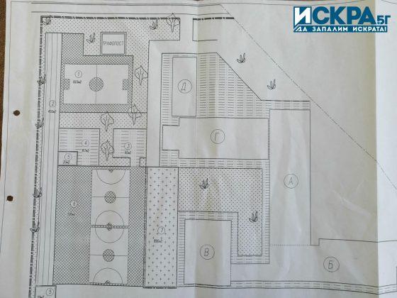 Скица за реконструиране на двора на НБУ "Михаил Лъкатник"-Бургас