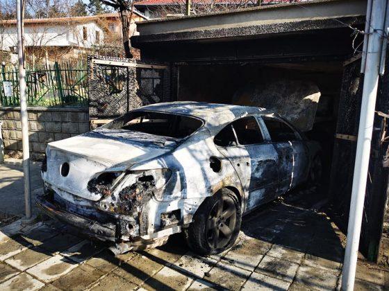 Изгорелият автомобил на Христо Гешов
