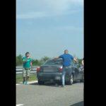 Мъж рита кола на магистрала Тракия