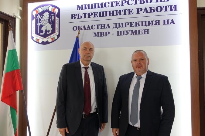 Заместник- министър Венцислав Катинов и директорът на ОДМВР- Шумен ст.комисар Владислав Мишев