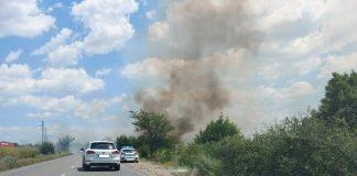 Пожар на Околовръстния път край Стара Загора