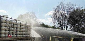 Пожар в асфалтова база до Долна Диканя