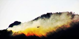 Хеликоптер, пожар