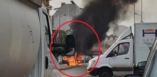 Горящ автомобил в София