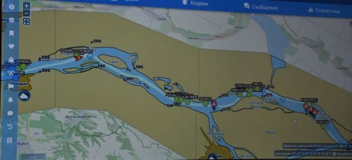 Снимка на картата на река Дунав