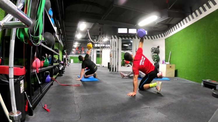 Любомир Спасов по време на тренировка в залата