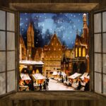 Коледен базар, картина.