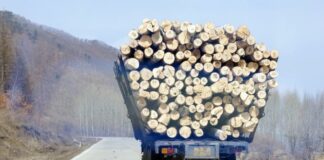 Камион, дърва