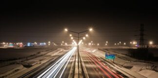 Магистрала, път, сняг