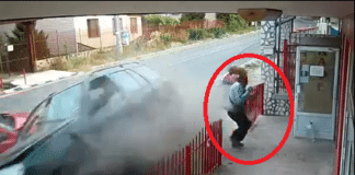 Случаен минувач по време на катастрофа в Лом