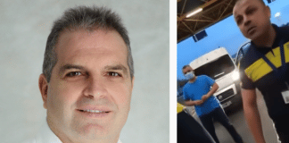 Вицепремиер и министър на регионалното развитие и благоустройството Гроздан Караджов и служител на БГ ТОЛ