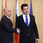 Министър-председателят на Северна Македония Димитър Ковачевски и премиерът на България Кирил Петков