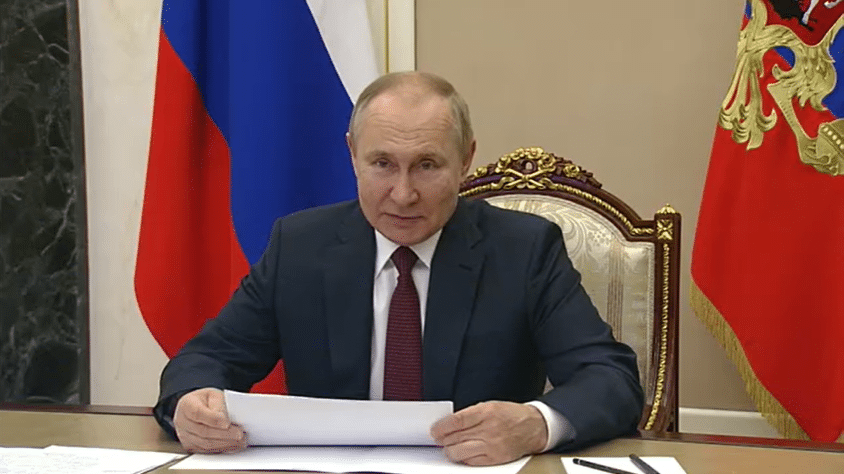 Президентът Владимир Путин обяви че Западът е отприщил истинска война