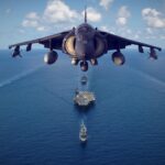 Военен самолет, кораби.