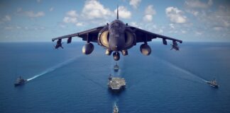 Военен самолет, кораби.