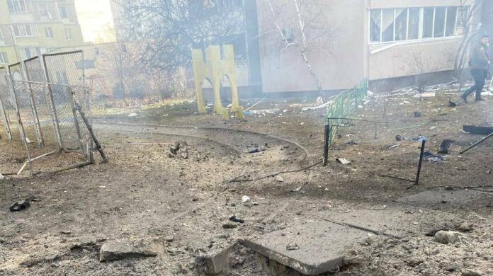 Военни действия в Киев. Снимка: ДСНС України